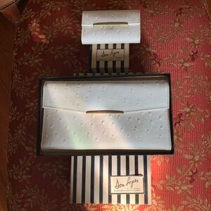 Don Lopez white ostrich skin, wallet, & key holder